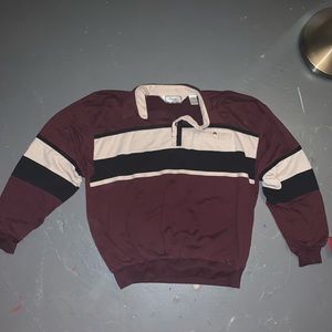 Burgundy, Black and Tan long sleeve shirt
